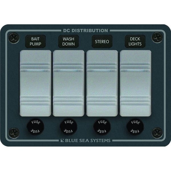 Blue Sea 8262 Waterproof Panel 4 Position - Slate Grey [8262] - Essenbay Marine