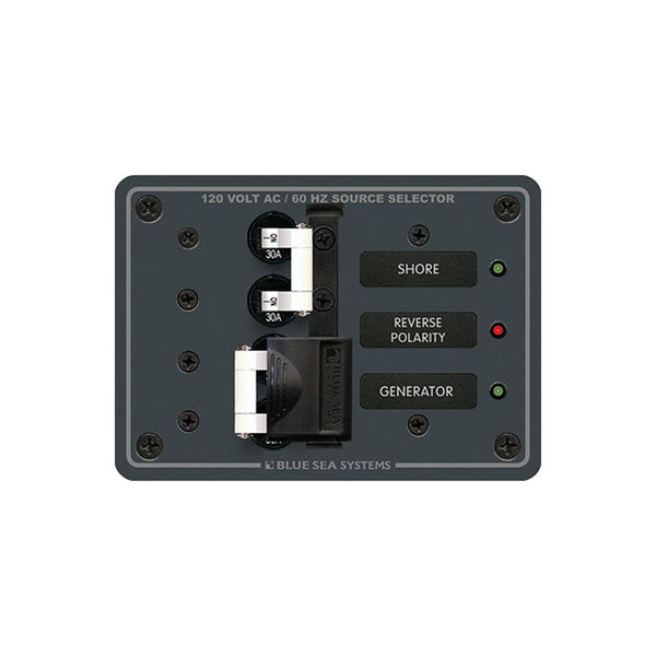 Blue Sea 8032 AC Toggle Source Selector 120V AC - 30AMP - White Switches [8032] - Essenbay Marine