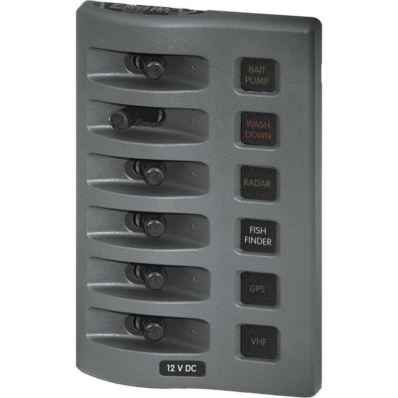 Blue Sea 4306 WeatherDeck Water Resistant Fuse Panel - 6 Position - Grey [4306] - Essenbay Marine