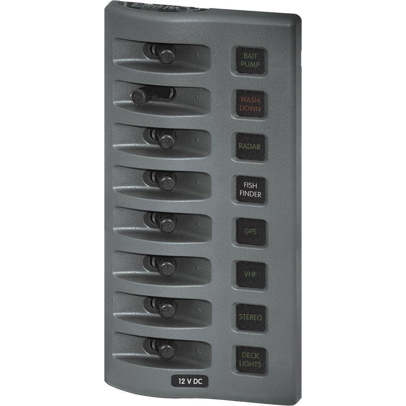 Blue Sea 4308 WeatherDeck Water Resistant Fuse Panel - 8 Position - Grey [4308] - Essenbay Marine