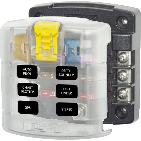 Blue Sea 5028 ST Blade Fuse Block w/ Cover - 6 Circuit without Negative Bus [5028] - Essenbay Marine