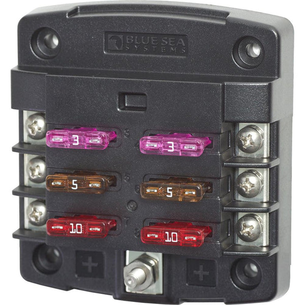 Blue Sea 5033 ST Blade Fuse Block w/out Cover - 6 Circuit w/out Negative Bus [5033] - Essenbay Marine
