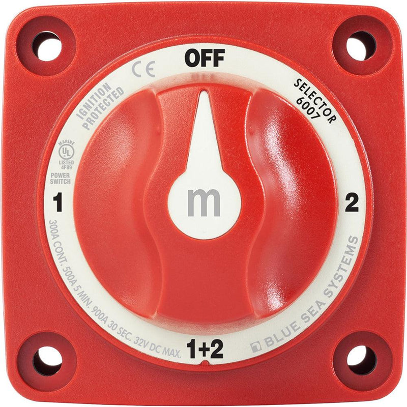 Blue Sea 6007 m-Series (Mini) Battery Switch Selector Four Position Red [6007] - Essenbay Marine