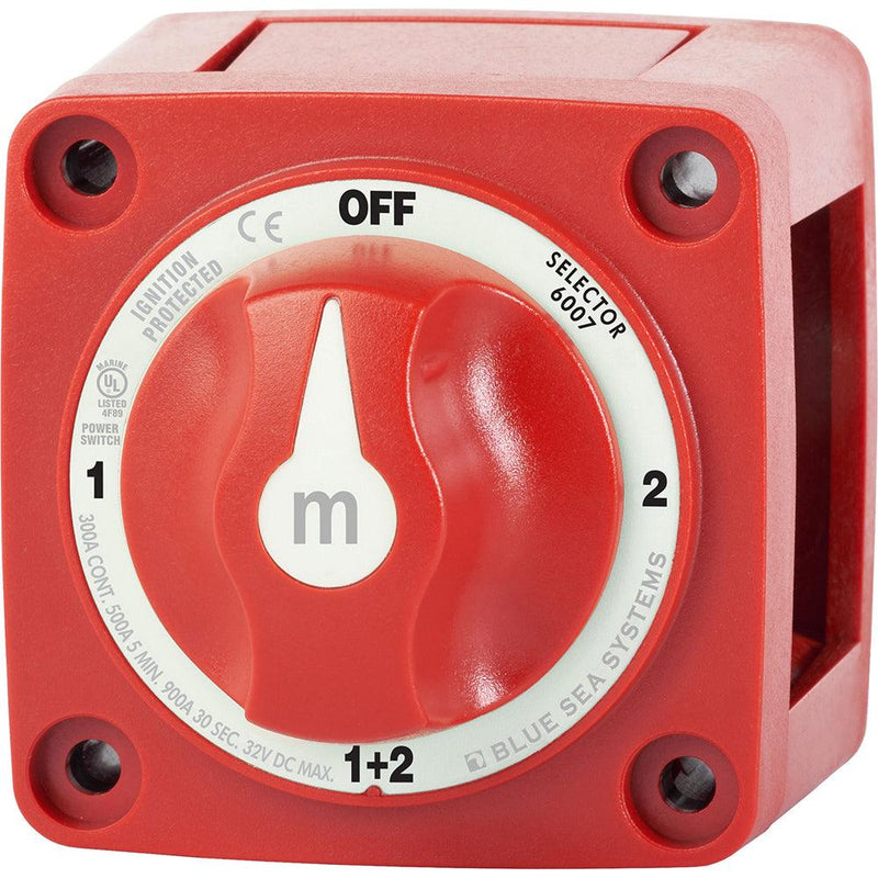 Blue Sea 6007 m-Series (Mini) Battery Switch Selector Four Position Red [6007] - Essenbay Marine