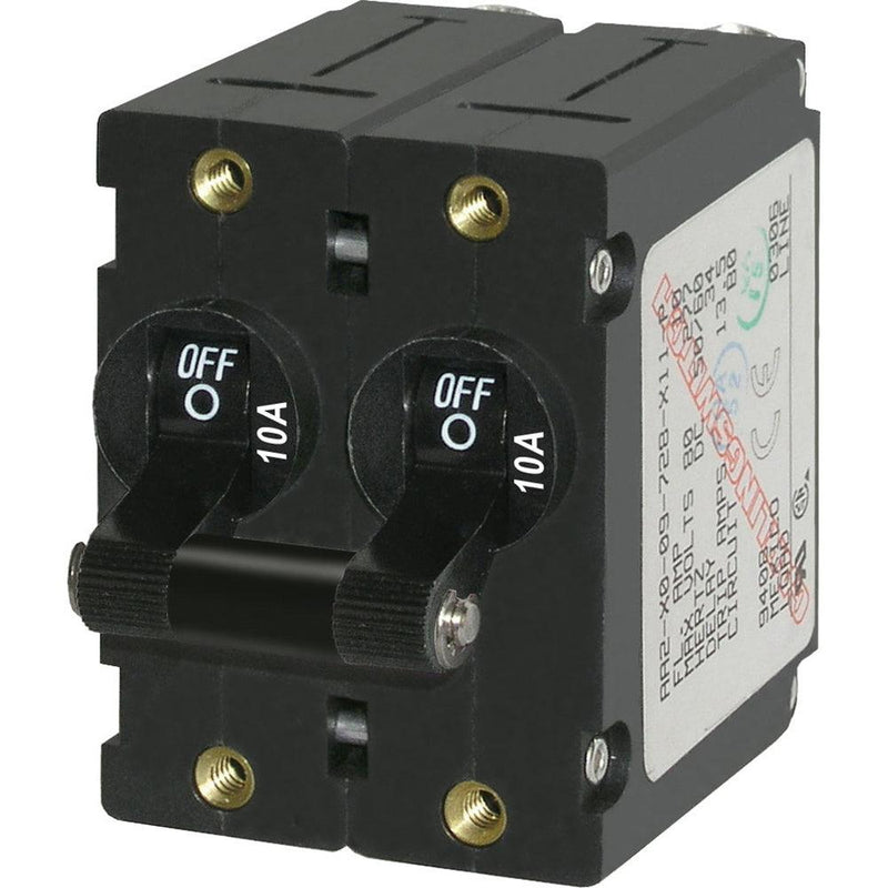 Blue Sea 7232 A-Series Double Pole Toggle - 10A - Black [7232] - Essenbay Marine