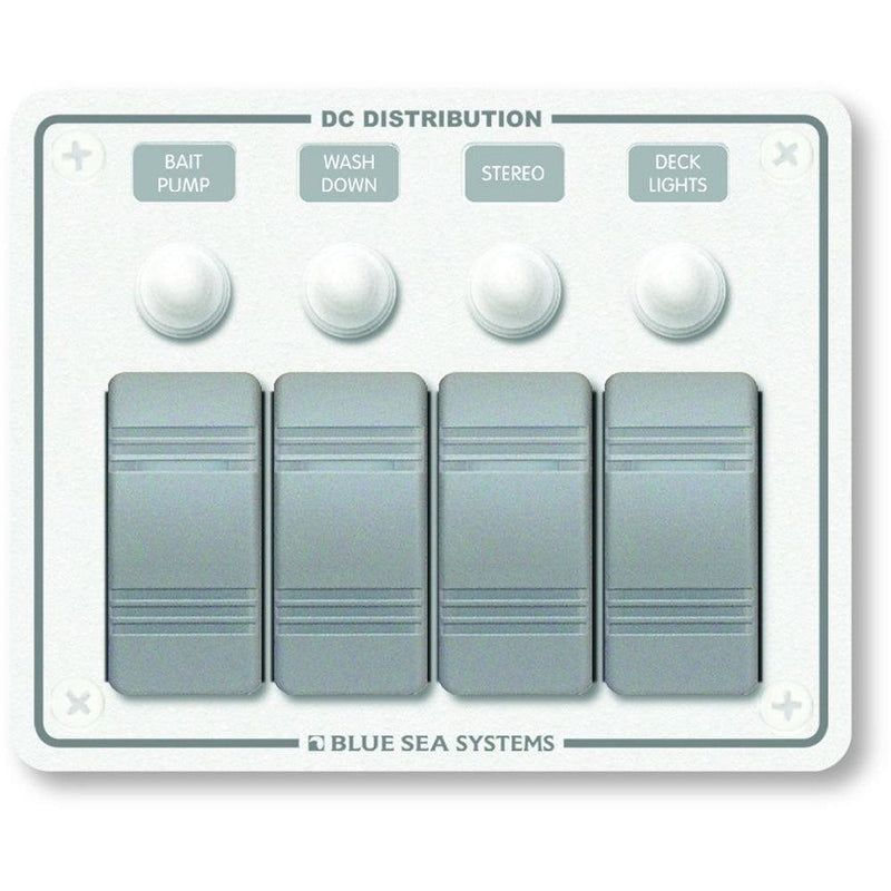 Blue Sea 8272 Water Resistant Panel - 4 Position - White - Horizontal Mount [8272] - Essenbay Marine