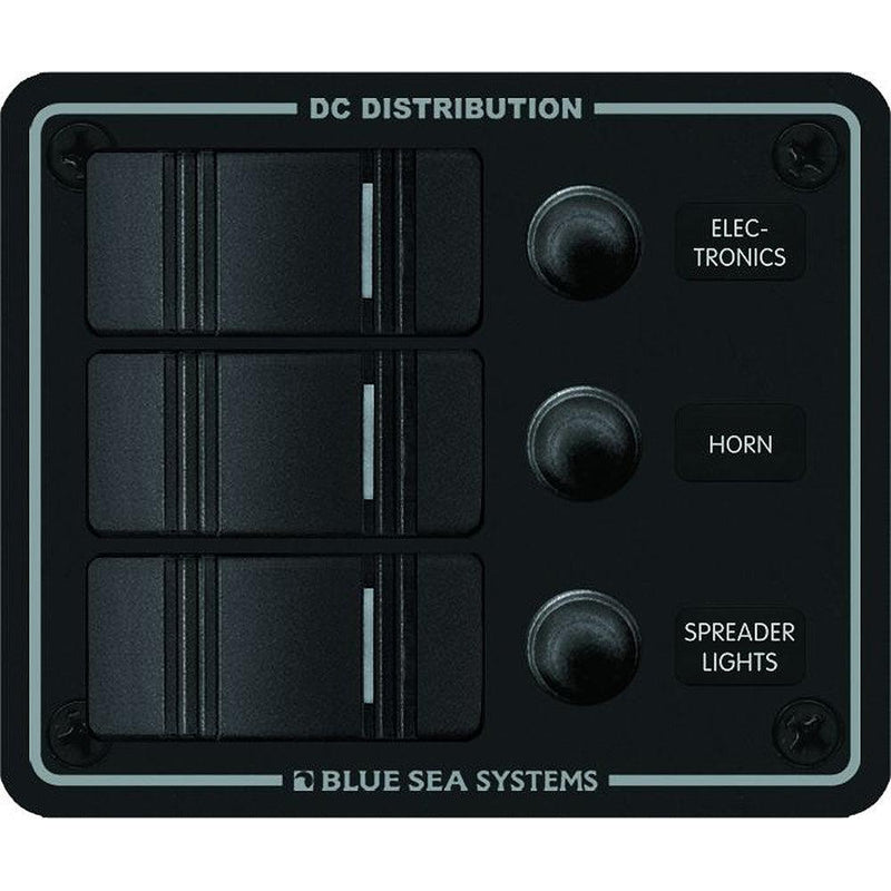 Blue Sea 8374 Water Resistant 3 Position - Black - Vertical Mount Panel [8374] - Essenbay Marine