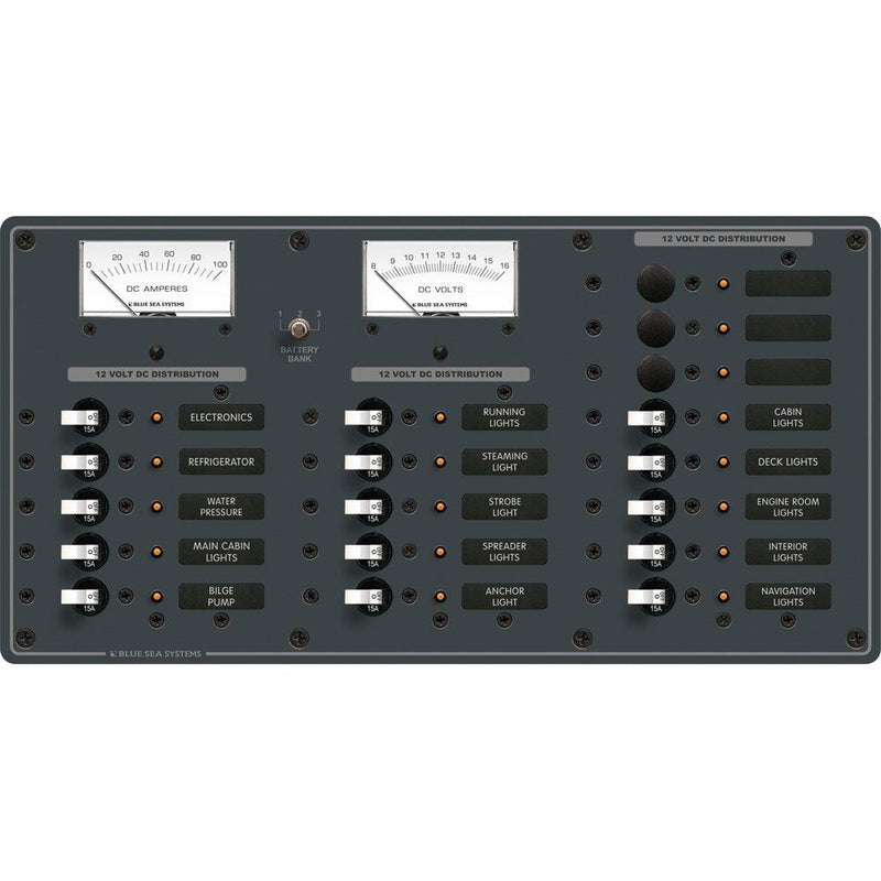 Blue Sea 8378 DC 18 Position Panel - White [8378] - Essenbay Marine