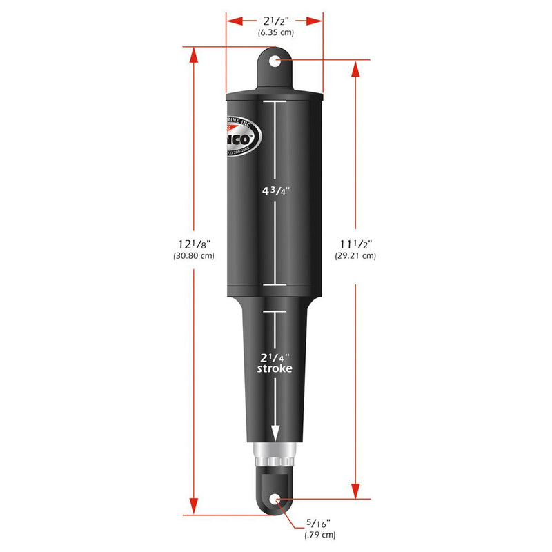 Lenco 101 Standard Actuator - 24V - 2-1/4" Stroke [15061-001] - Essenbay Marine