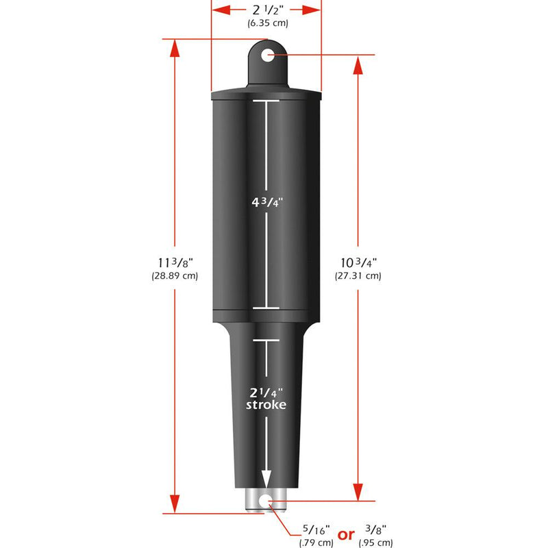 Lenco 101XD Extreme Duty Actuator - 12V - 2-1/4" Stroke - 5/16" Hardware [15055-001] - Essenbay Marine