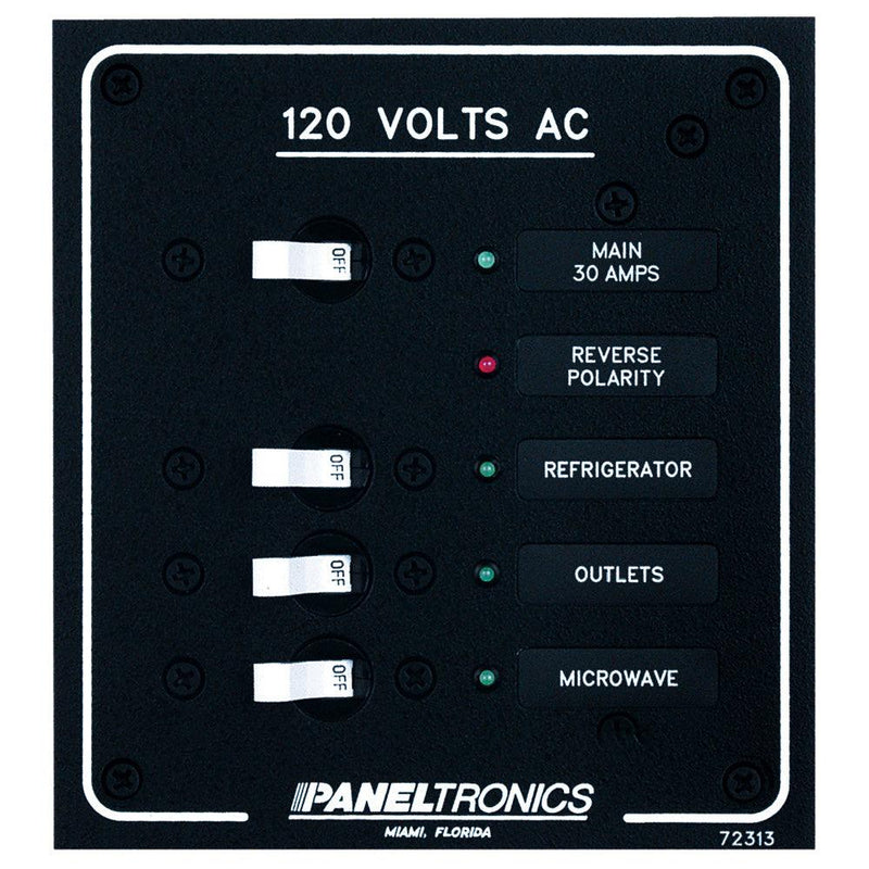 Paneltronics Standard AC 3 Position Breaker Panel & Main w/LEDs [9972313B] - Essenbay Marine