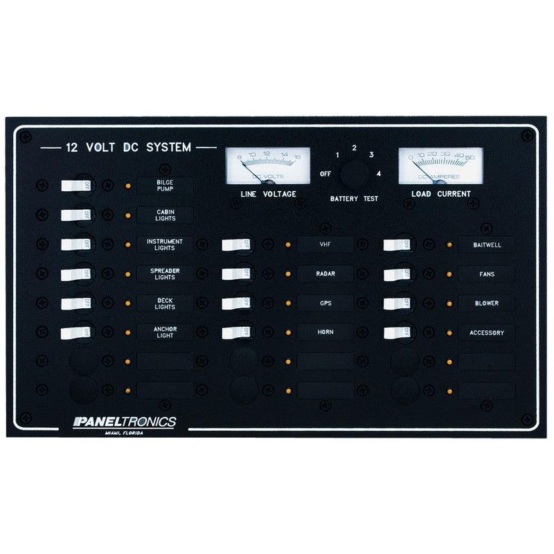 Paneltronics Standard DC 20 Position Breaker Panel & Meter [9973210B] - Essenbay Marine
