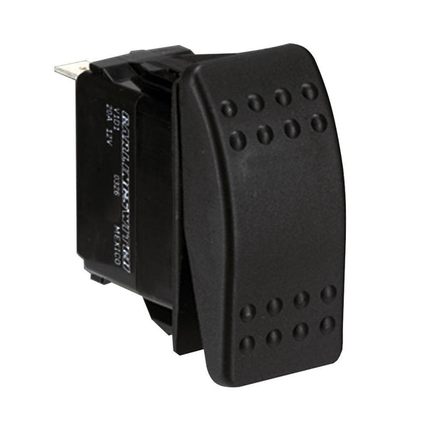 Paneltronics DPDT ON/OFF/ON Waterproof Contura Rocker Switch w/LEDs - Black [001-699] - Essenbay Marine