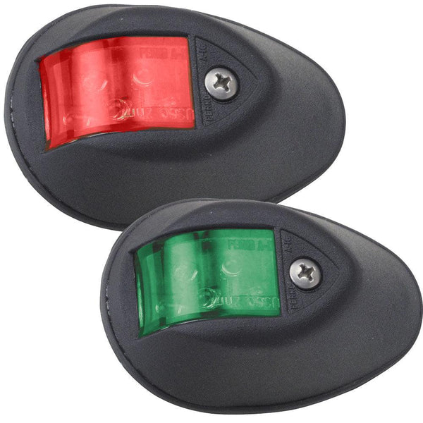 Perko LED Sidelights - Red/Green - 12V - Black Housing [0602DP1BLK] - Essenbay Marine