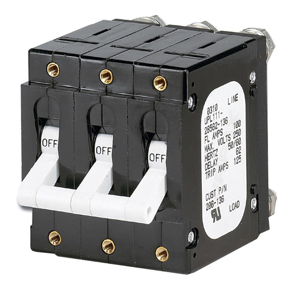 Paneltronics 'C' Frame Magnetic Circuit Breaker - 100 Amp - Triple Pole - White [206-136] - Essenbay Marine
