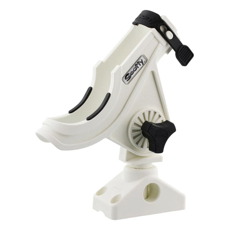 Scotty 280 Bait Caster/Spinning Rod Holder w/241 Deck/Side Mount - White [280-WH] - Essenbay Marine