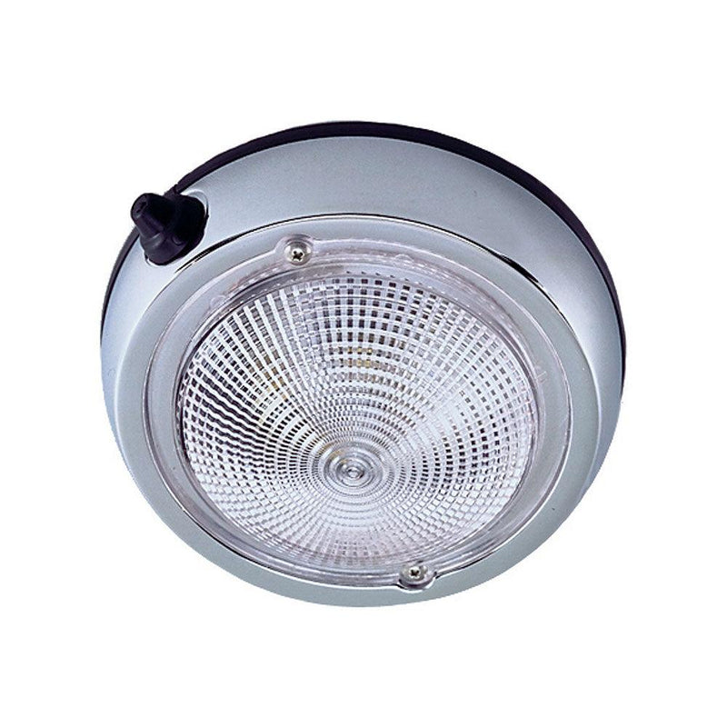 Perko Surface Mount Dome Light - 3 3/4" O.D. (3" Lens) - Chrome Plated [0300DP0CHR] - Essenbay Marine