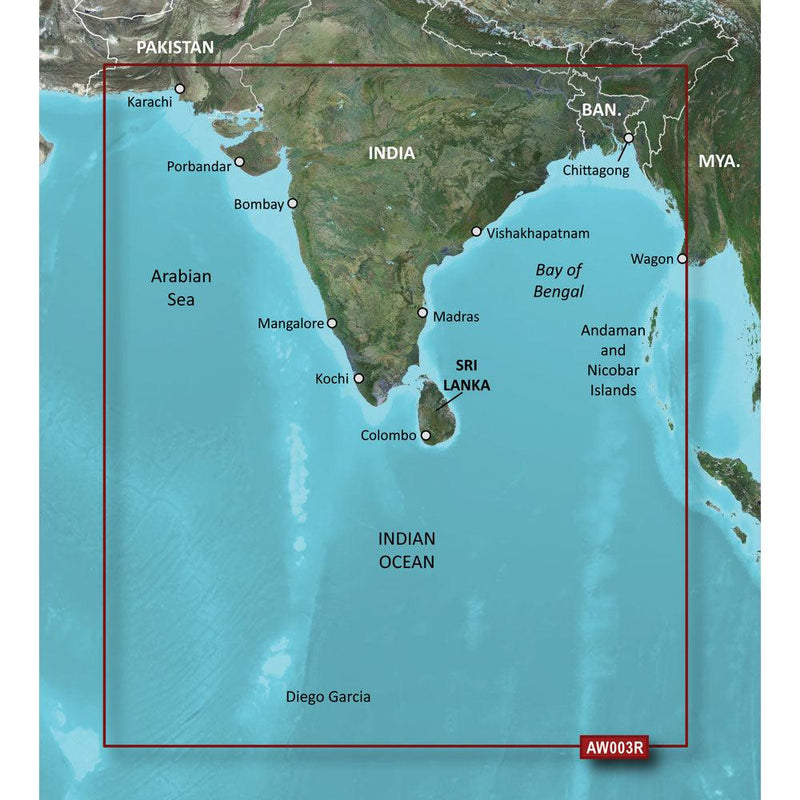 Garmin BlueChart g3 HD - HXAW003R - Indian Subcontinent - microSD/SD [010-C0755-20] - Essenbay Marine