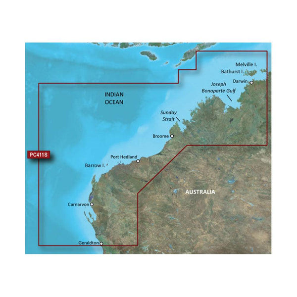 Garmin BlueChart g3 HD - HXPC411S - Geraldton To Darwin - microSD/SD [010-C0869-20] - Essenbay Marine