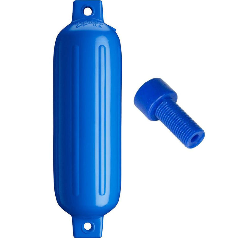 Polyform G-3 Twin Eye Fender 5.5" x 19" - Blue w/Adapter [G-3-BLUE] - Essenbay Marine
