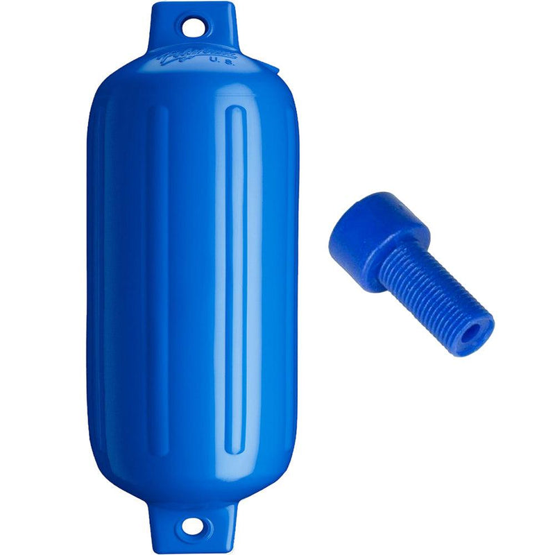 Polyform G-6 Twin Eye Fender 11" x 30" - Blue w/Adapter [G-6-BLUE] - Essenbay Marine