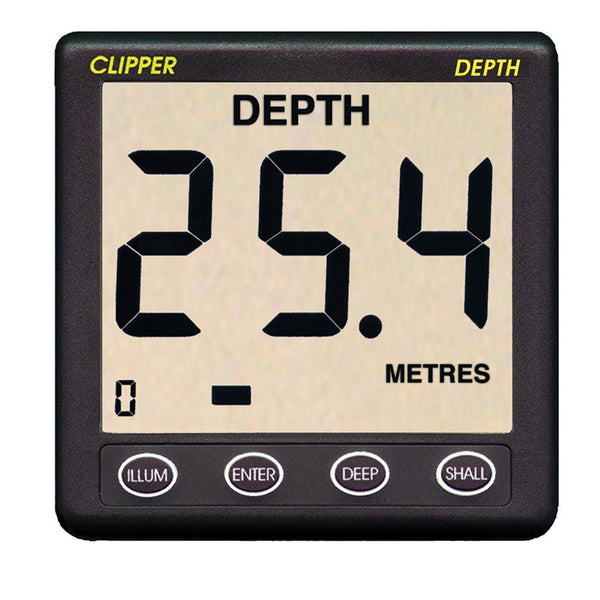Clipper Depth Instrument w/Thru Hull Transducer & Cover [CL-D] - Essenbay Marine