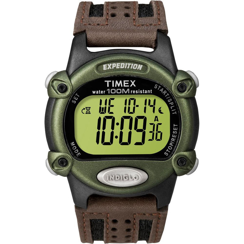 Timex Expedition Mens Chrono Alarm Timer - Green/Black/Brown [T48042] - Essenbay Marine