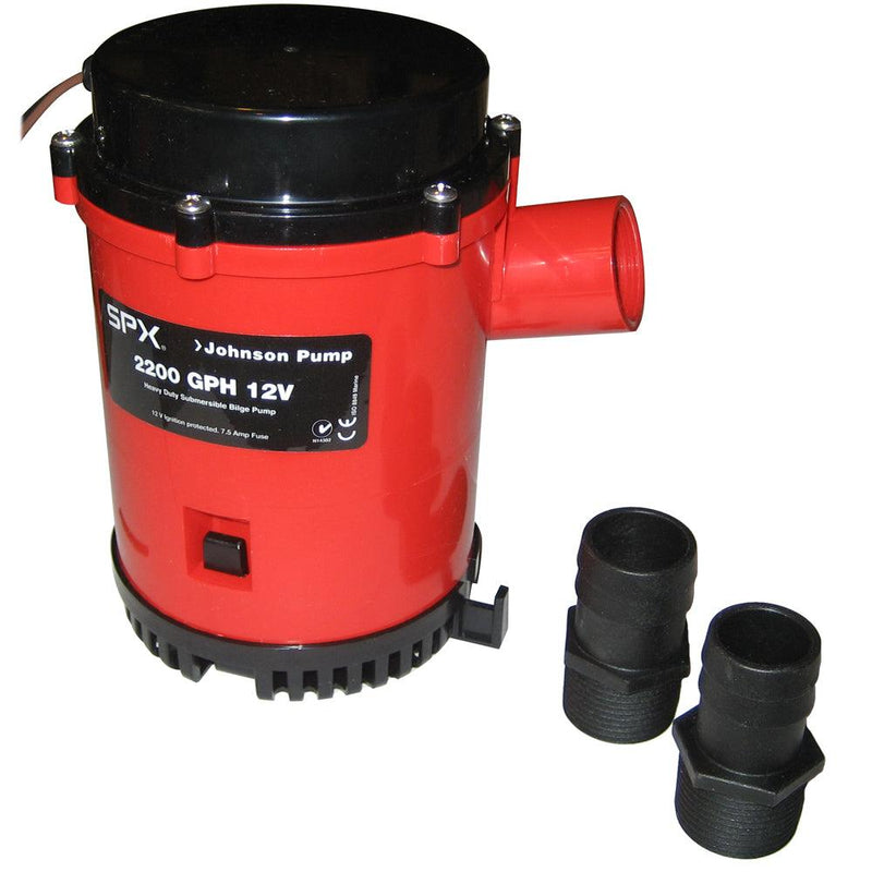 Johnson Pump 2200 GPH Bilge Pump 1-1/8" Hose 12V Threaded Port [22004] - Essenbay Marine