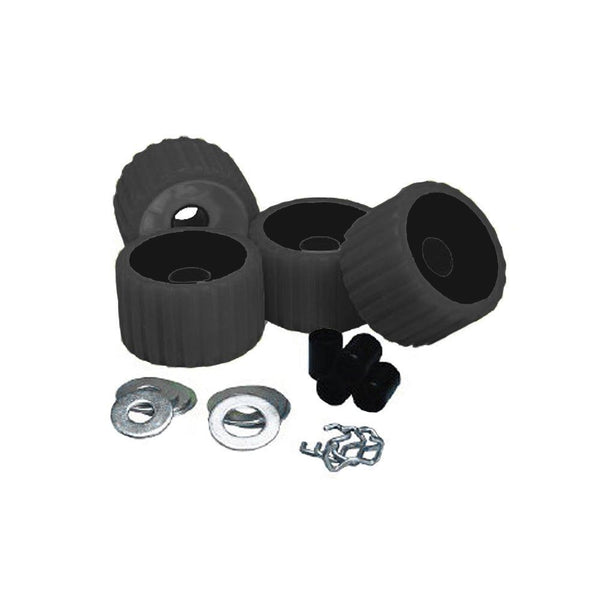 C.E. Smith Ribbed Roller Replacement Kit - 4 Pack - Black [29210] - Essenbay Marine