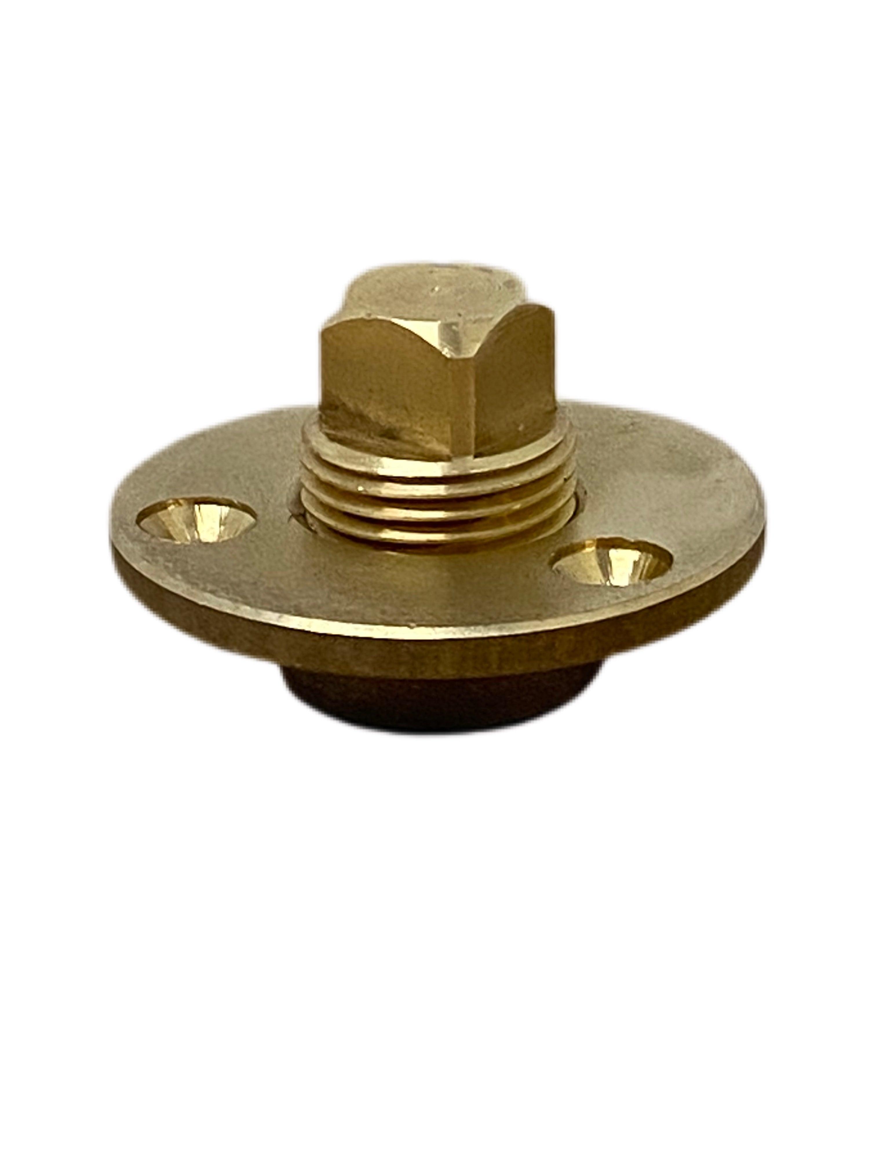 Marine Hardware 1/2" Plug Style Brass Garboard Drain 2" Flange GARB0.500-P