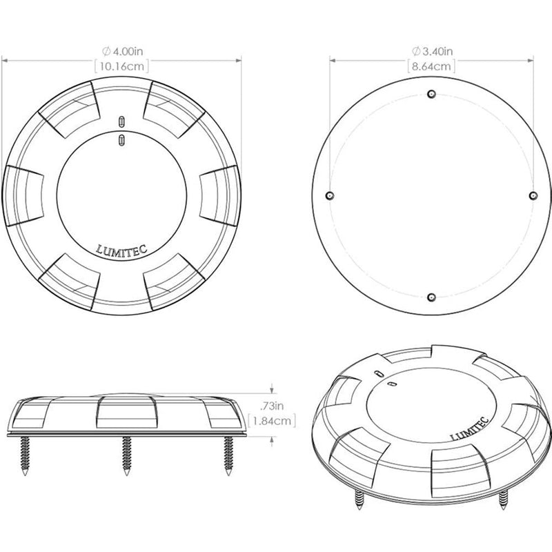 Lumitec Aurora LED Dome Light - White Finish - White/Blue Dimming [101075] - Essenbay Marine