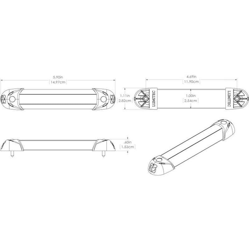 Lumitec MiniRail2 6" Light - White Non Dimming [101078] - Essenbay Marine