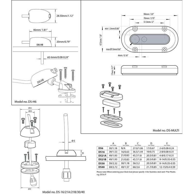 Scanstrut DS-Multi Vertical Cable Seal [DS-MULTI] - Essenbay Marine