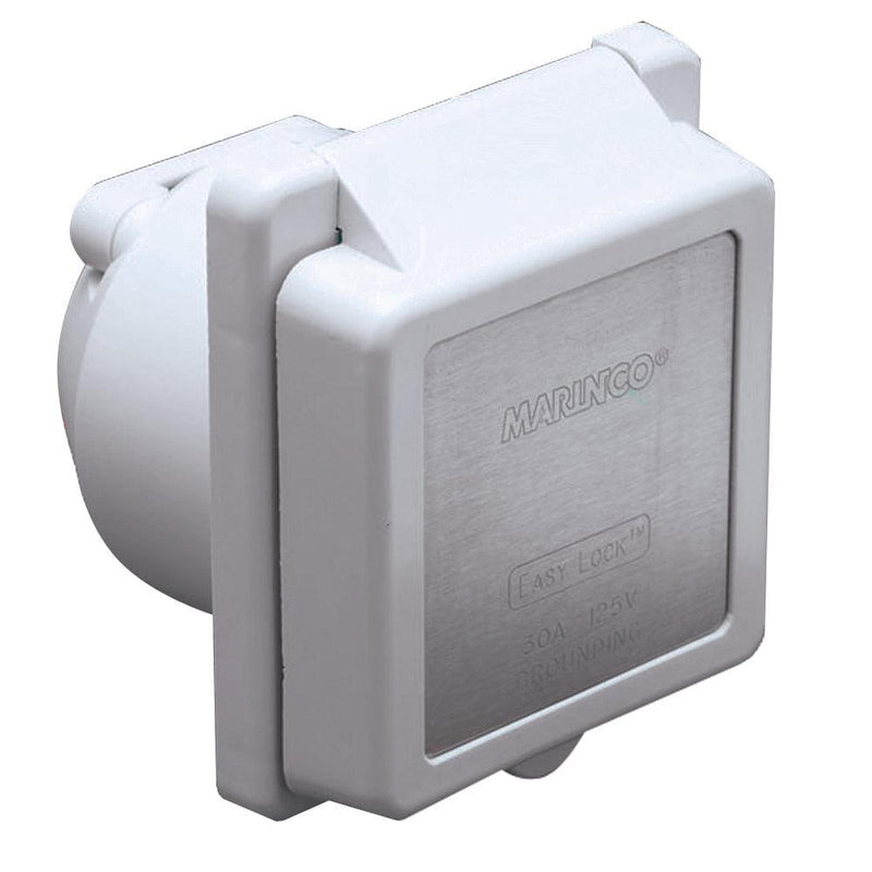 Marinco 301EL-B 30A Power Inlet - White - 125V [301EL-B] - Essenbay Marine