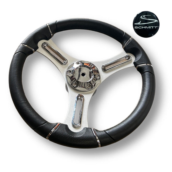 Schmitt Torcello Wheel 04 Series - All Polyurethane w/Chrome Rim Trim, 3/4" Tapered Shaft  PU043144-12 - Essenbay Marine