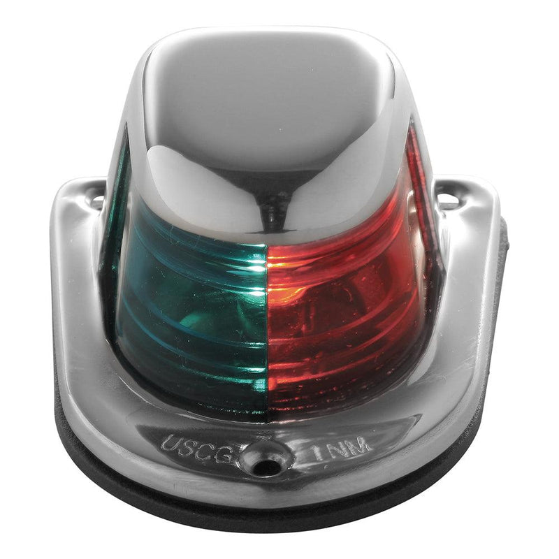 Attwood 1-Mile Deck Mount, Bi-Color Red/Green Combo Sidelight - 12V - Stainless Steel Housing [66318-7] - Essenbay Marine