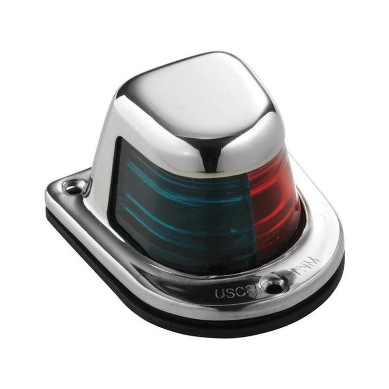 Attwood 1-Mile Deck Mount, Bi-Color Red/Green Combo Sidelight - 12V - Stainless Steel Housing [66318-7] - Essenbay Marine