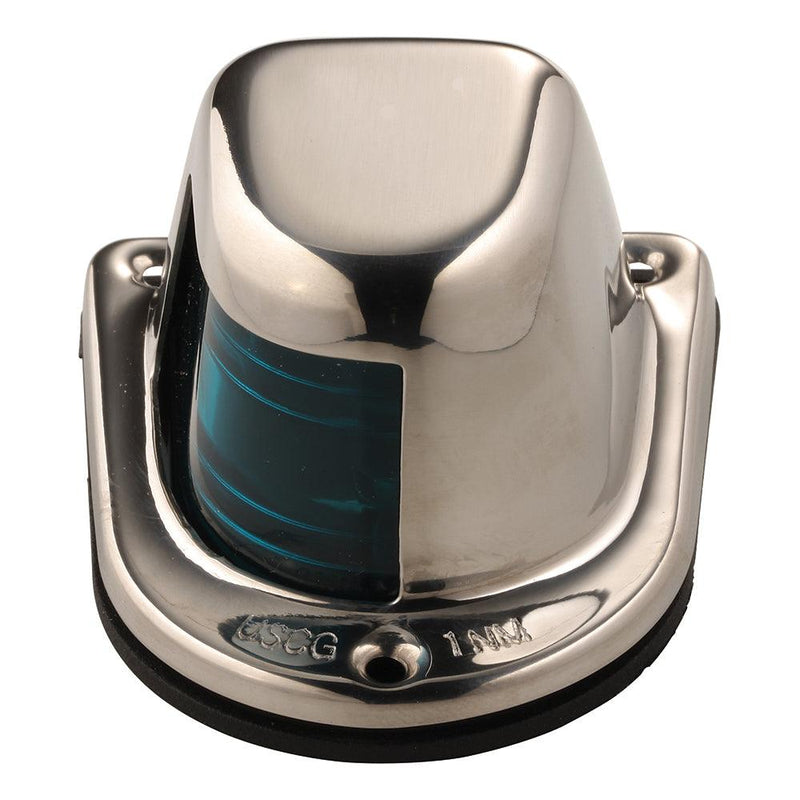 Attwood 1-Mile Deck Mount, Green Sidelight - 12V - Stainless Steel Housing [66319G7] - Essenbay Marine