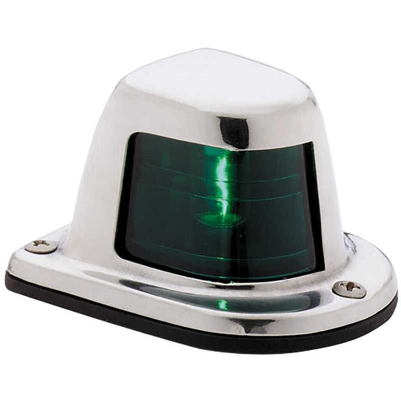 Attwood 1-Mile Deck Mount, Green Sidelight - 12V - Stainless Steel Housing [66319G7] - Essenbay Marine