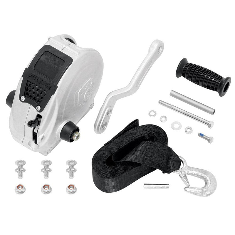 Fulton F2 Trailer Winch 1,600 lbs. - Single Speed w/Strap, Sharkskin Finish [FW16000101] - Essenbay Marine