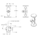 RAM Mount 1" Ball Double Socket Arm w/2 2.5" Round Bases - AMPS Hole Pattern [RAM-B-101U] - Essenbay Marine