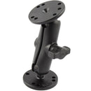 RAM Mount 1" Ball Double Socket Arm w/2 2.5" Round Bases - AMPS Hole Pattern [RAM-B-101U] - Essenbay Marine