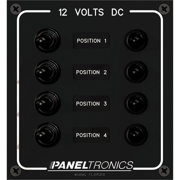 Paneltronics Waterproof Panel - DC 4-Position Toggle Switch & Circuit Breaker [9960017B] - Essenbay Marine