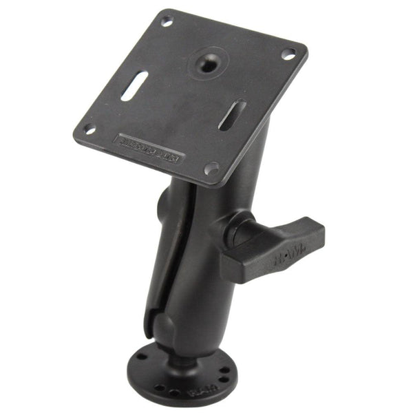 RAM Mount Double Socket Arm w/2.5" Round Base & 3.625" Square Base [RAM-101U-2461] - Essenbay Marine