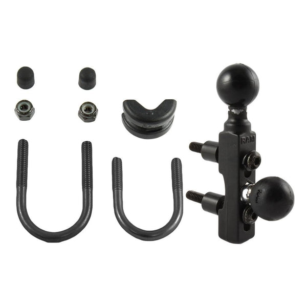 RAM Mount Motorcycle Combination Base f/Handlebar or Brake/Clutch Reservoir w/2 1" Balls [RAM-B-309-8U] - Essenbay Marine