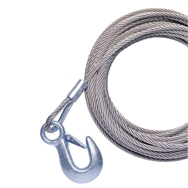 Powerwinch 20' x 7/32" Replacement Galvanized Cable w/Hook f/215, 315 & T1650 [P7188500AJ] - Essenbay Marine