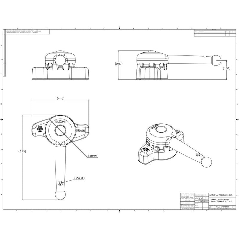 RAM Mount Handle Wrench f/"D" Size Ball Arms & Mounts [RAM-KNOB9HU] - Essenbay Marine
