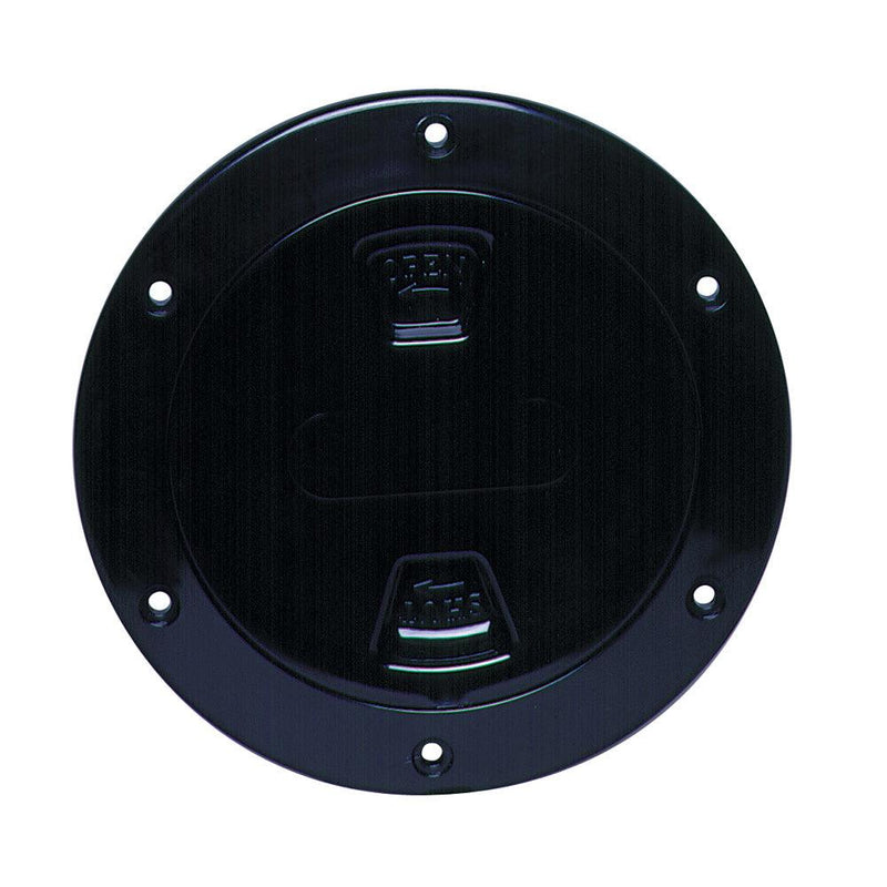 Beckson 4" Smooth Center Screw-Out Deck Plate - Black [DP40-B] - Essenbay Marine