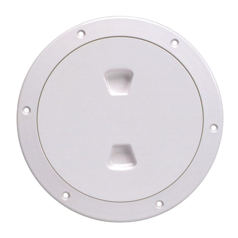 Beckson 6" Smooth Center Screw-Out Deck Plate - White [DP60-W] - Essenbay Marine