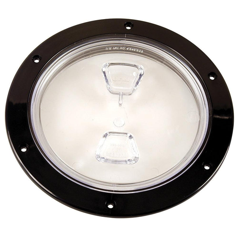 Beckson  6" Clear Center Screw-Out Deck Plate - Black [DP60-B-C] - Essenbay Marine